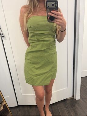 ABERCROMBIE OLIVE STRAPLESS MEDIUM TALL DRESS NWT
